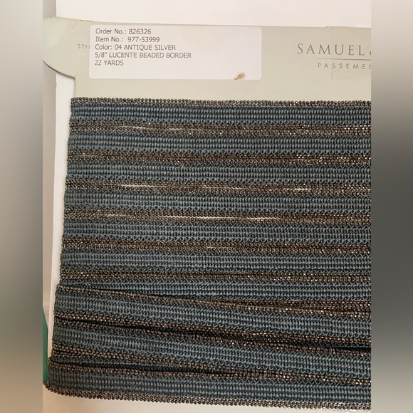 Samuel & Sons 5/8” Lucente Beaded Border In Antique Silver 977-53999-04 (26 Ft) - Picture 2 of 7